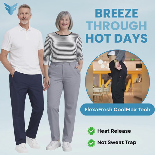 FlexaFresh – Unisex-Ultra-Stretch-Eisseiden-Komfort-Freizeithose