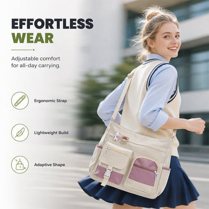 Large Capacity Multi-Pocket Canvas Tote Bag