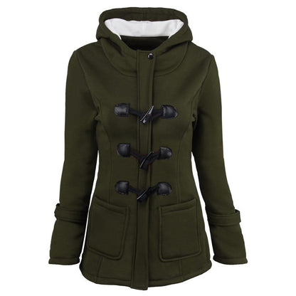 Women’s Thickened Mid-length Hooded Jacket