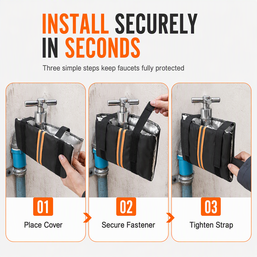 ❄️ Outdoor Faucet Freeze Protection Cover – 3-Layer Insulated Design