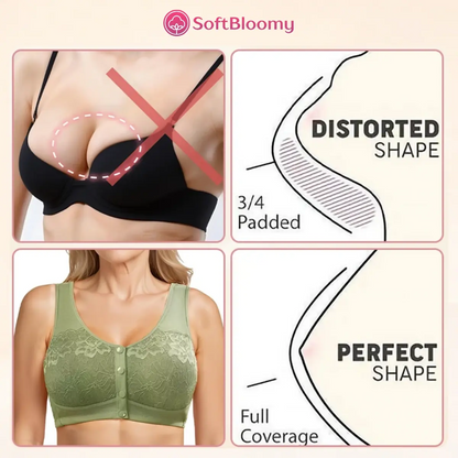 Soft Bloomy - LETZTER TAG 70% RABATT | Einfacher Vorderverschluss Baumwoll-Komfort-Shaping-BH für Senioren