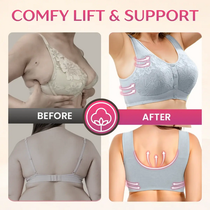 Soft Bloomy - LETZTER TAG 70% RABATT | Einfacher Vorderverschluss Baumwoll-Komfort-Shaping-BH für Senioren