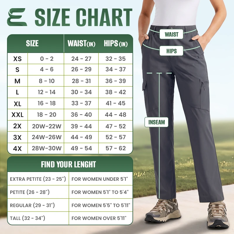 EltaFlex - Women's Lightweight Stretch Everyday Cargo Pants