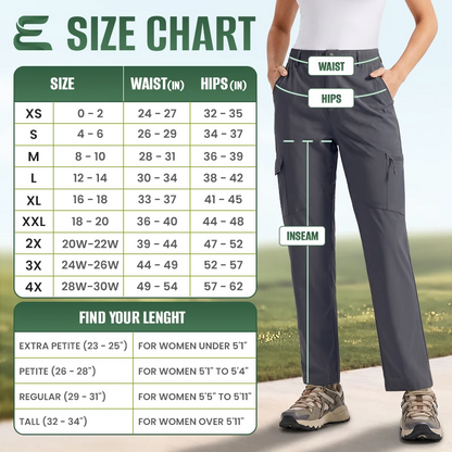 EltaFlex - Women's Lightweight Stretch Everyday Cargo Pants