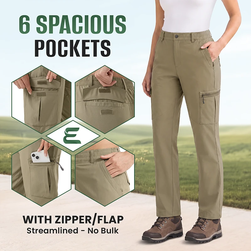 EltaFlex - Women's Lightweight Stretch Everyday Cargo Pants