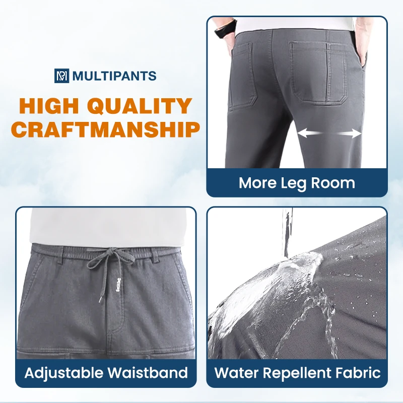 MultiPants – 70 % RABATT – Hochelastische, strapazierfähige Cargohose mit mehreren Taschen