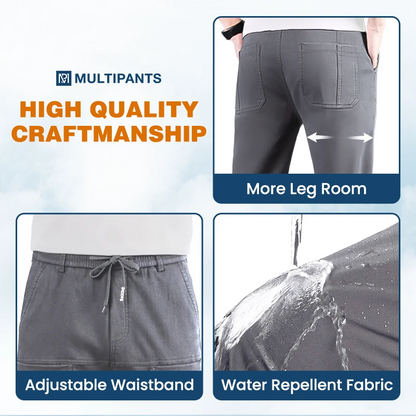 MultiPants – 70 % RABATT – Hochelastische, strapazierfähige Cargohose mit mehreren Taschen
